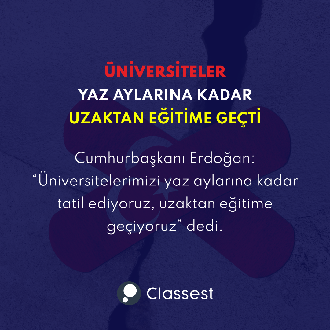 Üniversiteler, Yaz Aylarına Kadar Uzaktan Eğitime Geçti.